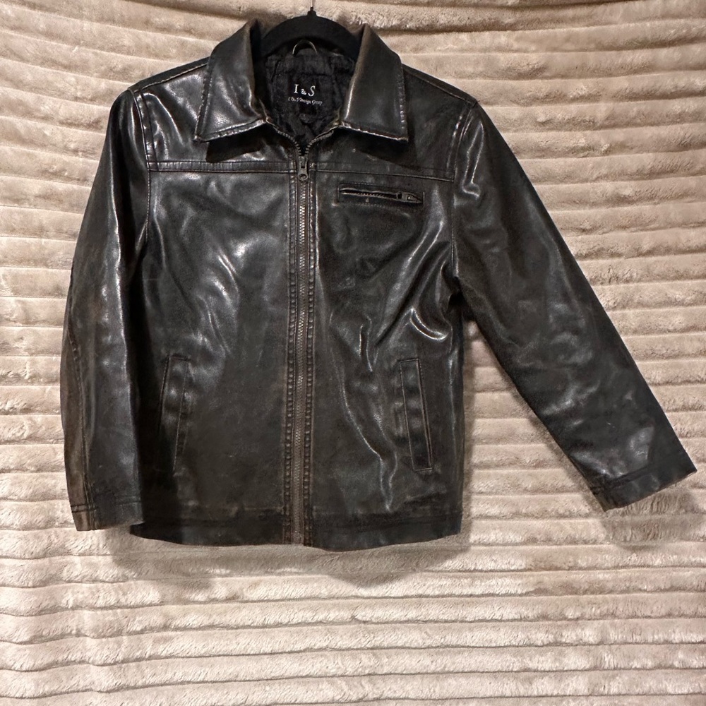 Classic Black Leather Zip Jacket